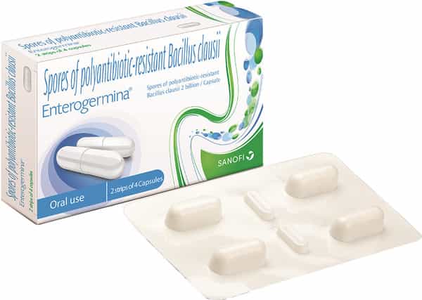 Enterogermina Probiotic Supplement For Diarrhea For Kids & Adults Strip Of 4 Capsules