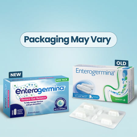 Enterogermina Probiotic Supplement For Diarrhea For Kids & Adults Strip Of 4 Capsules