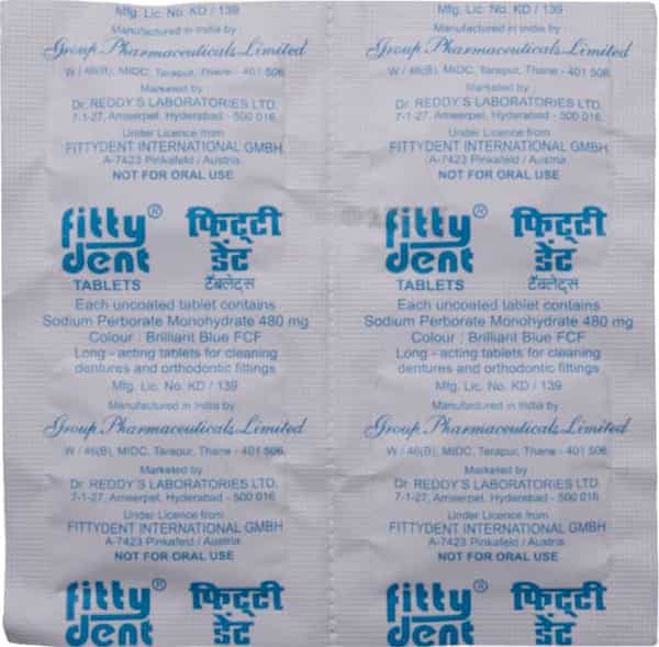 Fittydent Strip Of 4 Dental Tablets