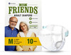 Friends Easy Adult Diapers Tape Style 10 Count (M) Waist Size 71.12-111.76 Cms(28-44 Inch)