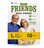Friends Easy Adult Diapers Tape Style Core 10 Count (L) Waist Size 83-152 Cm(32.68-59.84 Inch)