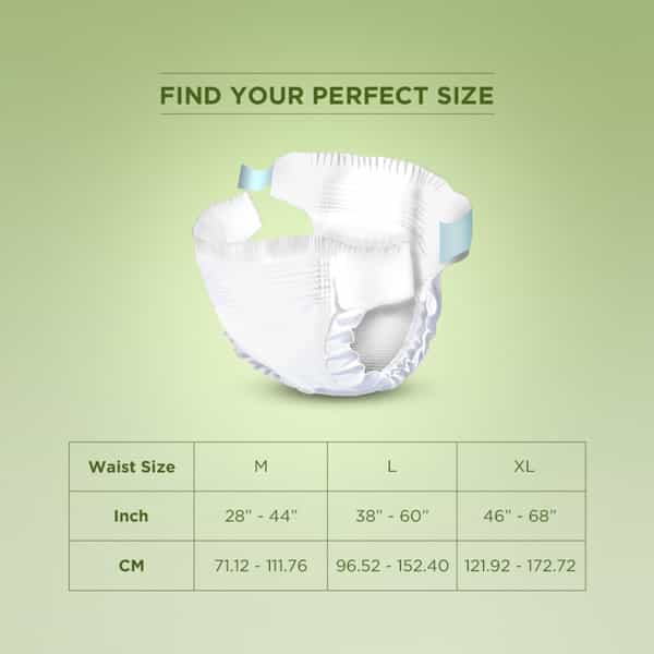 Friends Easy Adult Diapers Tape Style Core 10 Count (L) Waist Size 83-152 Cm(32.68-59.84 Inch)
