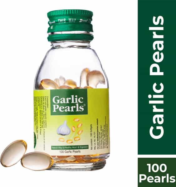 Garlic Pearls Healthy Heart & Digestion Capsules Bottle Of 100