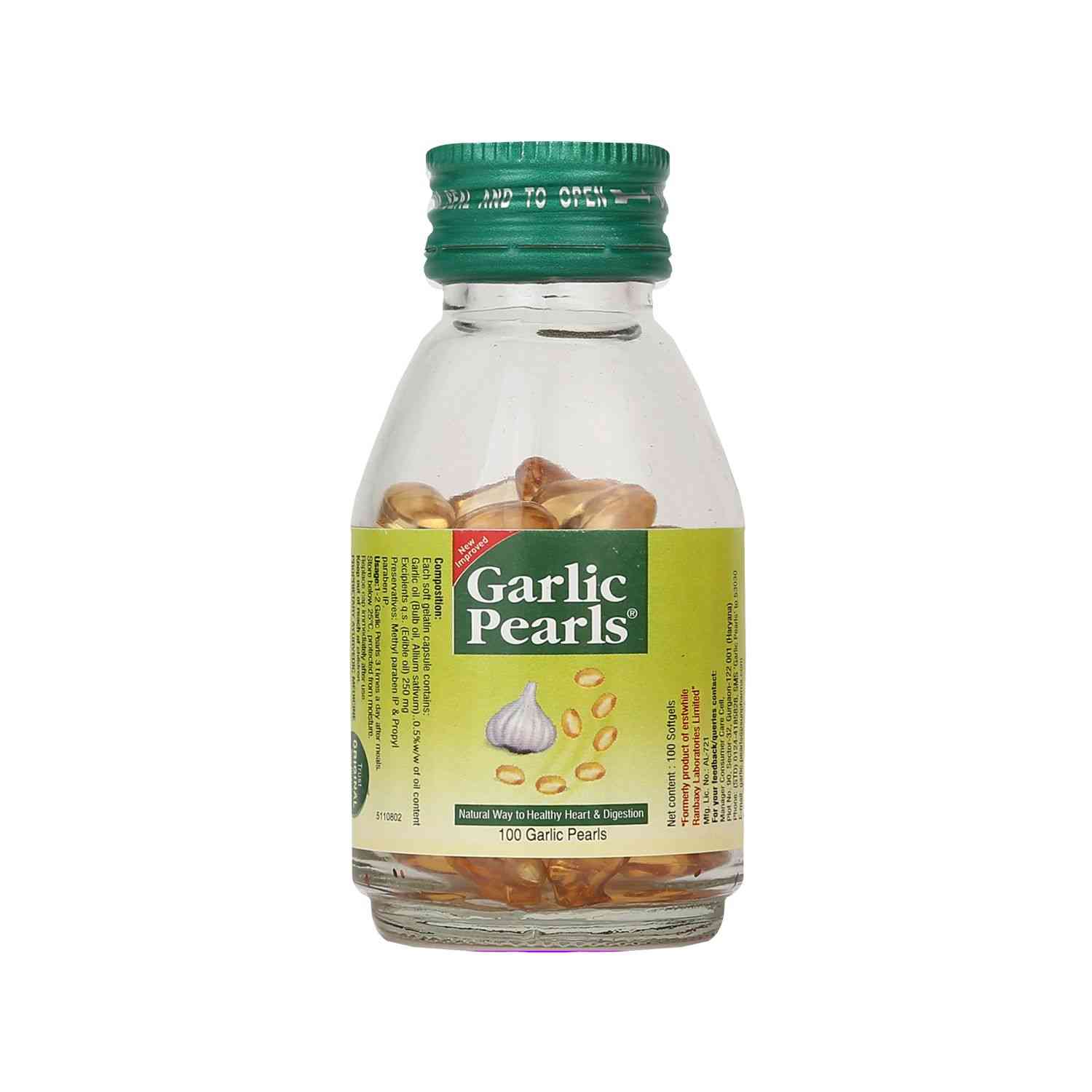 Buy Garlic Pearls Healthy Heart & Digestion Capsules Bottle Of 100