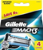 Gillette Mach 3 Manual Shaving Razor Blades - 4S Pack (Cartridge)