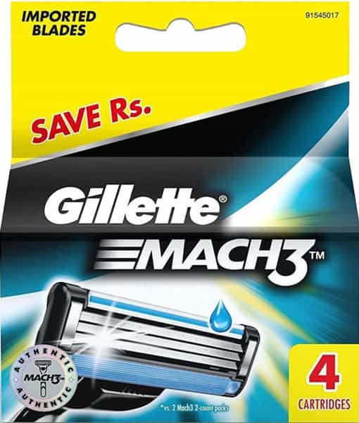 Gillette Mach 3 Manual Shaving Razor Blades - 4S Pack (Cartridge)