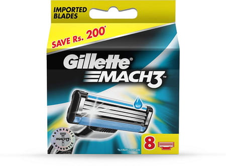 Gillette Mach 3 Manual Shaving Razor Blades - 8s Pack (Cartridge)