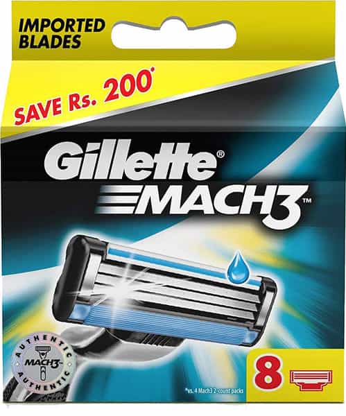 Gillette Mach 3 Manual Shaving Razor Blades - 8S Pack (Cartridge)