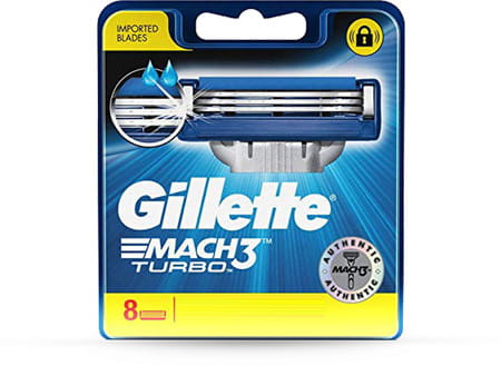 Gillette Mach 3 Turbo Manual Shaving Razor Blades - 8s Pack (Cartridge)