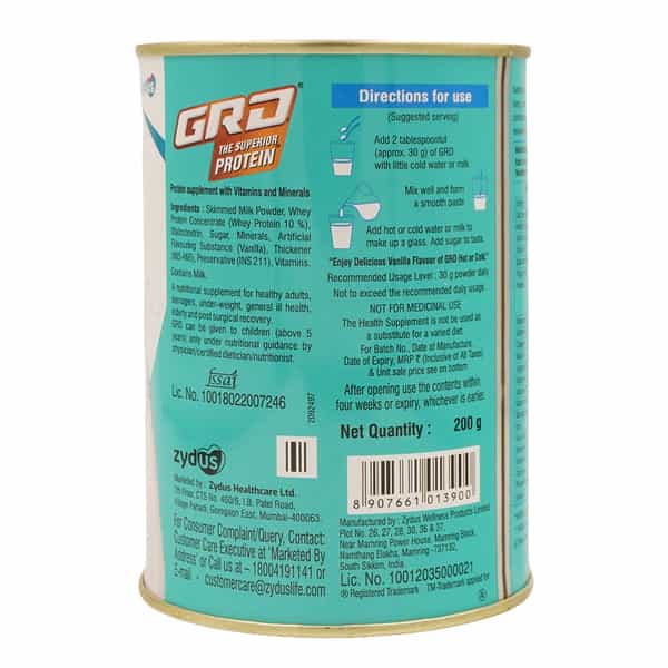 Grd Vanilla Whey Protein Tin Of 200 G