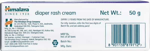 Himalaya Baby Diaper Rash Cream Tube Of 50 G