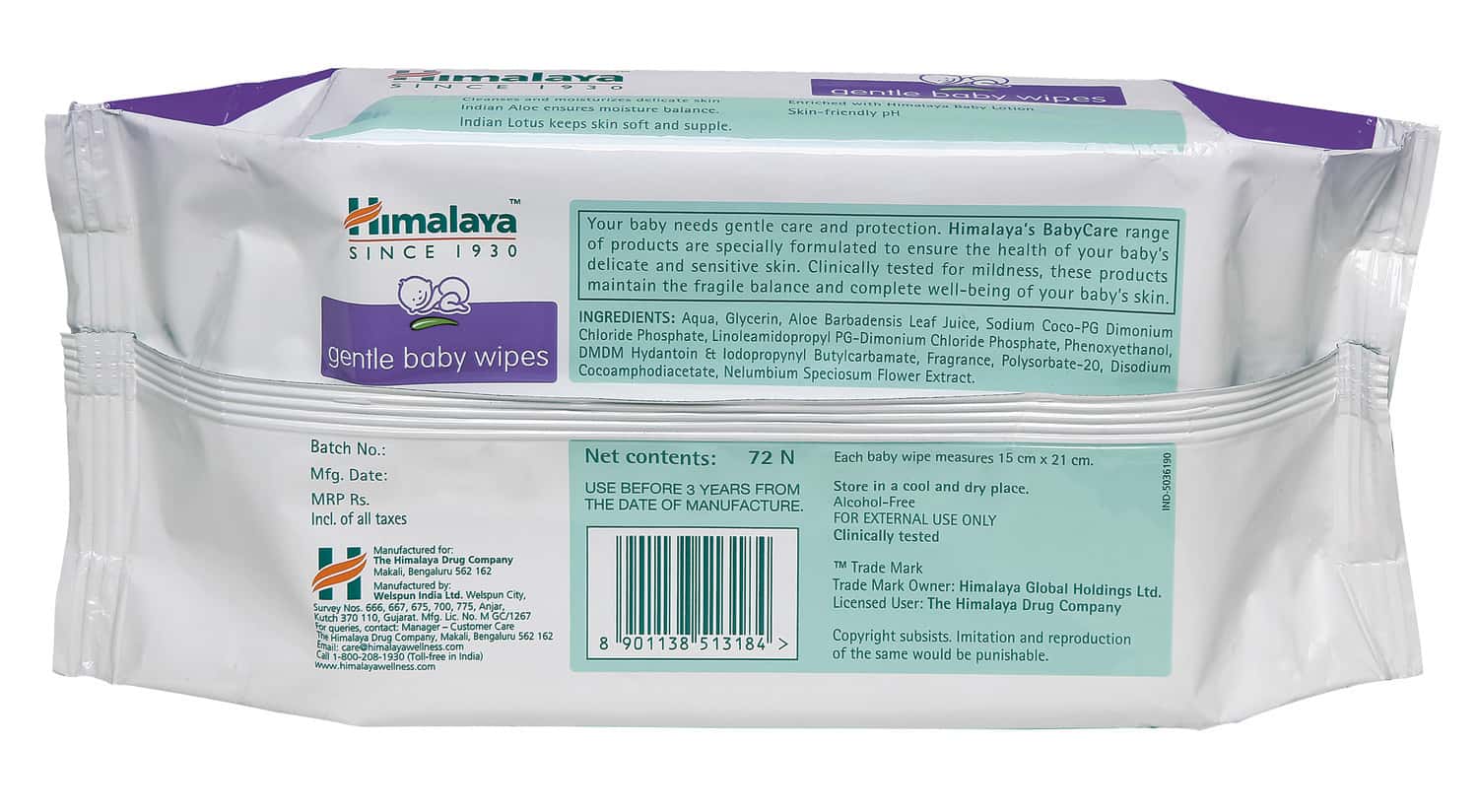 Buy Himalaya Baby Wipes Packet Of 72 'S Online at Flat 18 OFF* PharmEasy