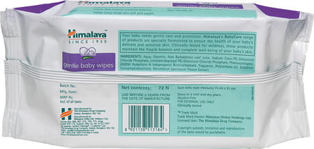 Himalaya Gentle Baby Wipes | Extra Soft | Packet 72 Wipes