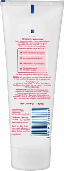 Johnson's Baby Cream Tube Of 100 G