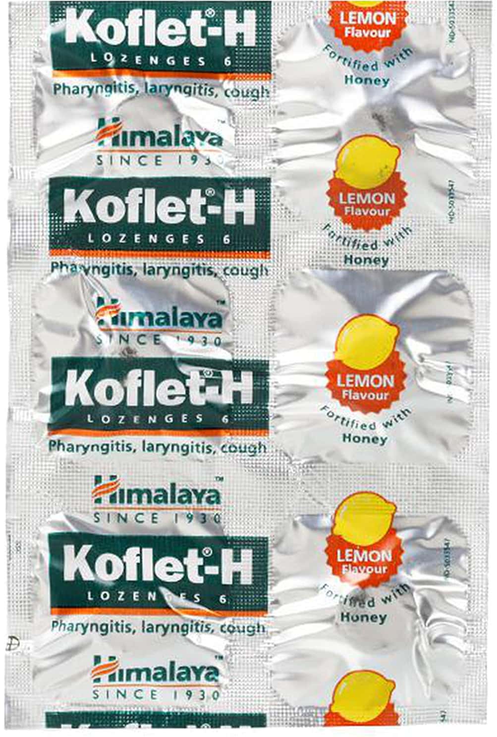 Himalaya Koflet-h | For Relief From Cough & Sore Throat | Lemon Flavour | Lozenges | 6 No's