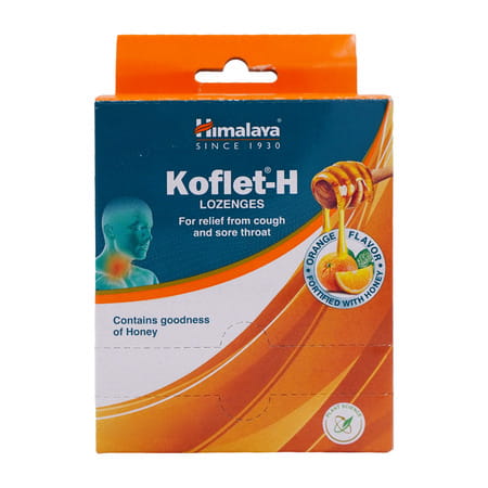 Himalaya Koflet-H | For Relief From Cough & Sore Throat | Orange Flavour | Lozenges | 6 No'S