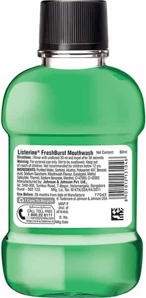 Listerine Freshburst Mouthwash Bottle Of 80Ml