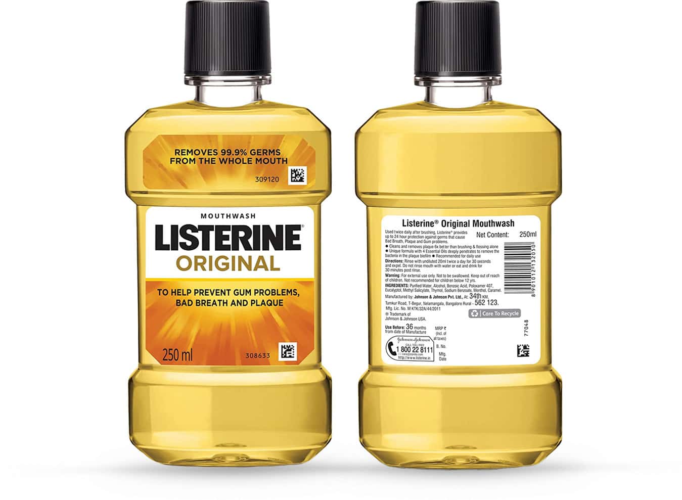 Buy LISTERINE ORIGINAL MOUTHWASH BOTTLE OF 250 ML Online & Get Upto 60