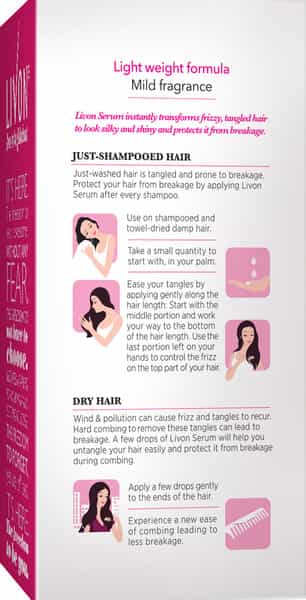 Livon Serum For Frizz-Free Smooth Hair With Argan Oil & Vitamin E 50 Ml