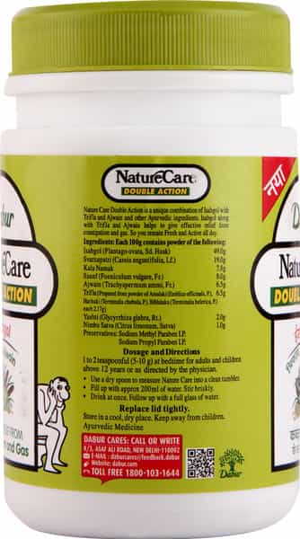 Dabur Naturecare Double Action Constipation Relief Powder Bottle Of 100 G