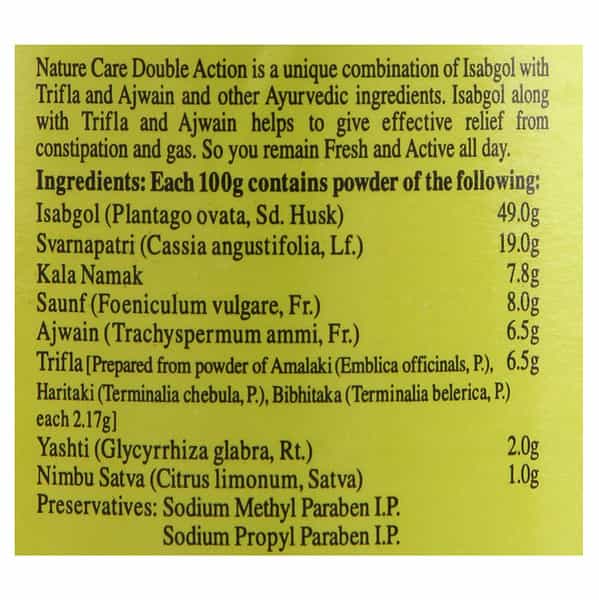Dabur Naturecare Double Action Constipation Relief Powder Bottle Of 100 G
