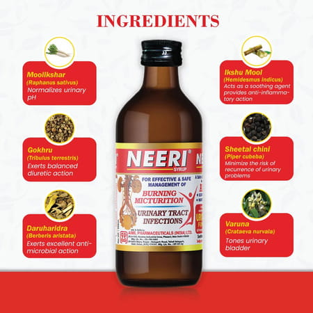 Aimil Neeri | Burning Micturition & Urinary Tract Infections | Bottle | Syrup | 100 Ml