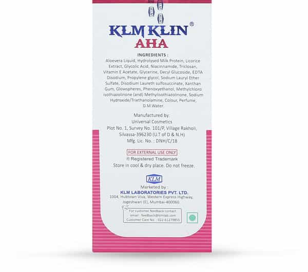 Klmklin Aha  Face Wash  Tube Of 50 Ml