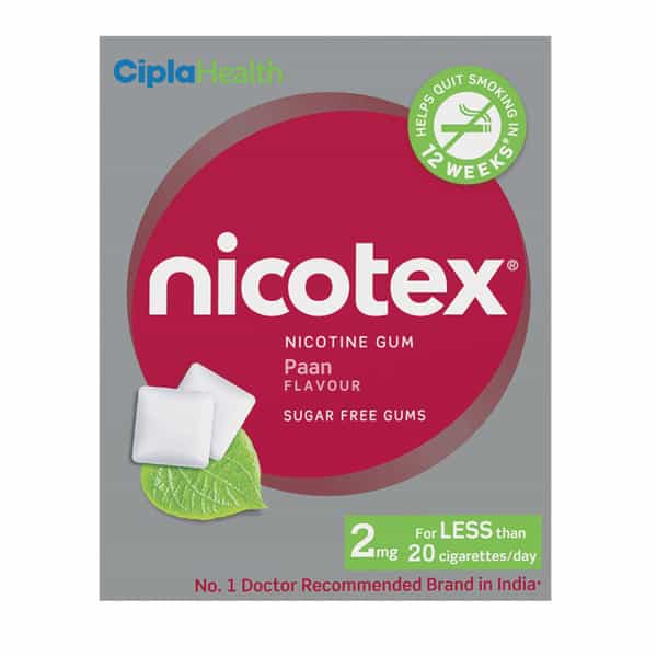 Nicotex 2Mg Sugar Free Pan Chew Gum 10`S