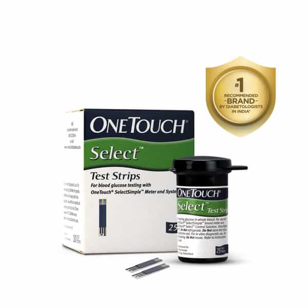 Onetouch Select Test Strips | Pack Of 25 Strips |For Use With Onetouch Select Simple Glucometer