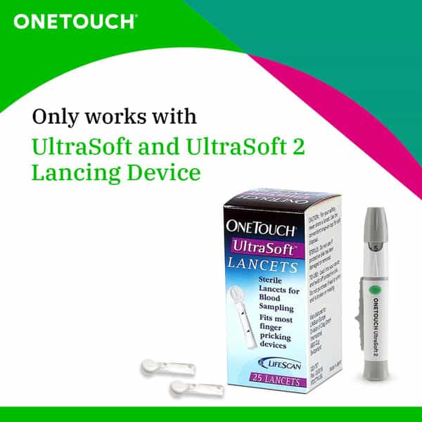 Onetouch Ultrasoft Lancets | Pack Of 25 Lancets | For Onetouch Ultrasoft & Ultrasoft2 Lancing Device