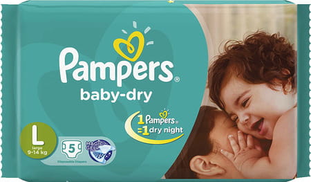 Pampers Baby Diaper Large 5`S