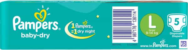 Pampers Baby Diaper Large 5`S