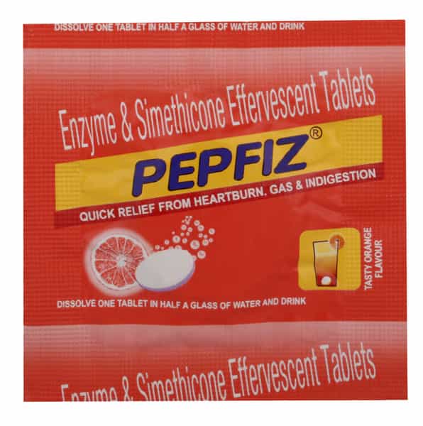 Pepfiz Effervescent Orange Digestion Strip Of 2 Tablets