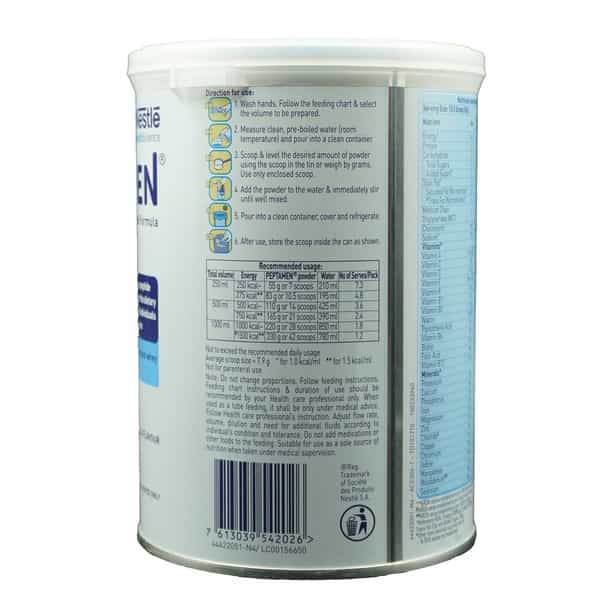 Nestle Peptamen Vanilla Nutrition Drink Tin Of 400 G