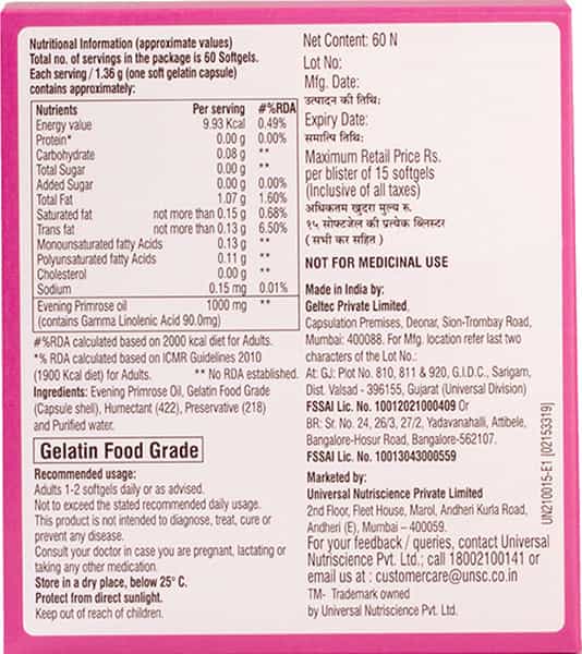 Primosa 1000Mg Strip Of 15 Softgel Capsules