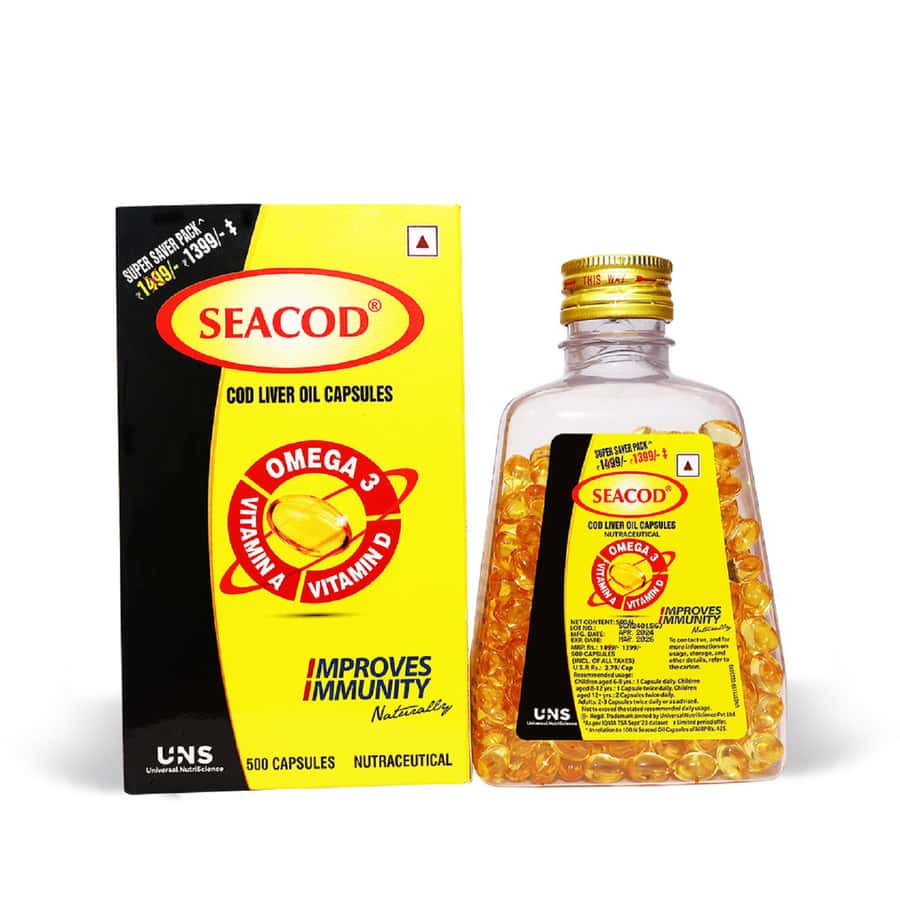 Buy SEACOD COD FISH LIVER OIL 100 SOFTGEL CAPSULES WITH NATURAL OMEGA3