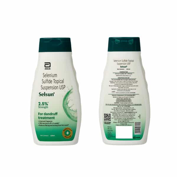 Selsun 2.5% Topical Suspension For Anti Dandruff | Reduces Flaking And Itching | 120Ml