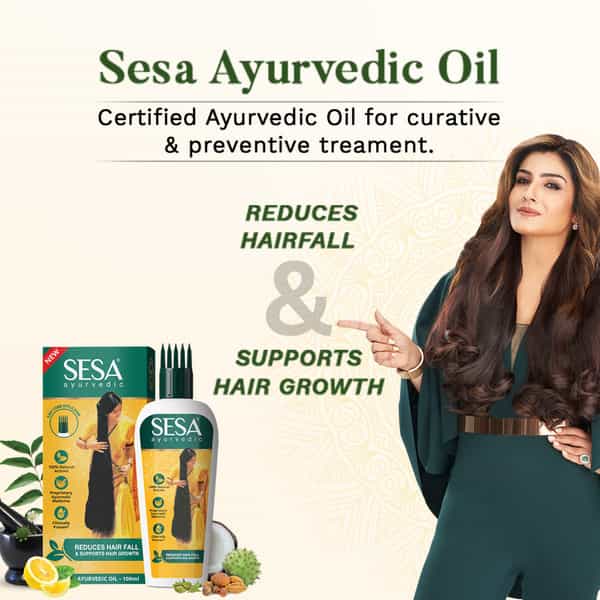 Sesa Ayurvedic Oil For Hair Growth & Hair Fall Control With Bhringraj & 17Herbs-100 Ml