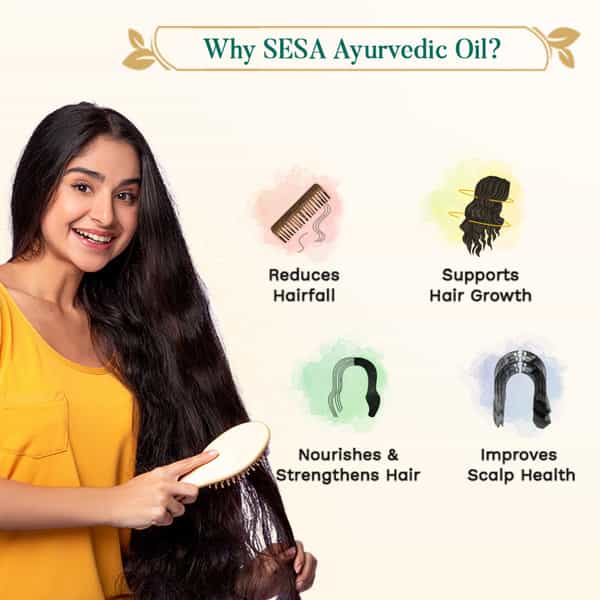 Sesa Ayurvedic Oil For Hair Growth & Hair Fall Control With Bhringraj & 17Herbs-100 Ml