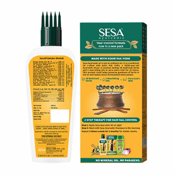 Sesa Ayurvedic Oil For Hair Growth & Hair Fall Control With Bhringraj & 17Herbs-200 Ml