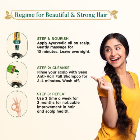 Sesa Ayurvedic Oil For Hair Growth & Hair Fall Control With Bhringraj & 17herbs-200 Ml