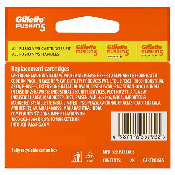 Gillette Fusion Manual Shaving Razor Blades - 2S Pack (Cartridge)
