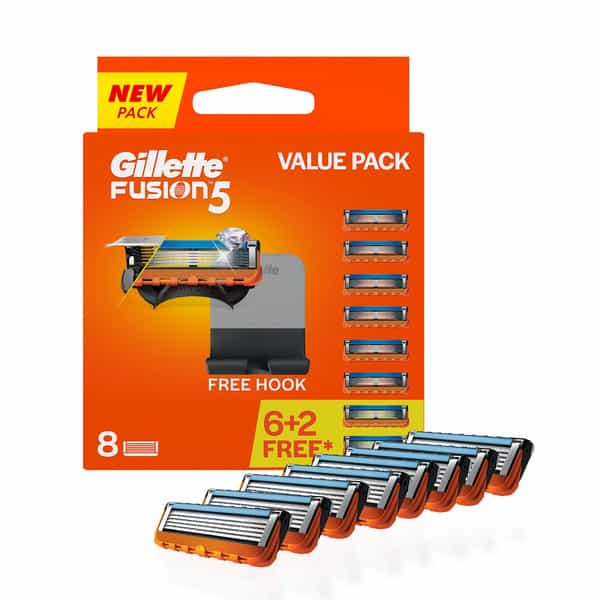 Gillette Fusion Manual Shaving  Razor Blades  Packet Of 8 (Cartridge)