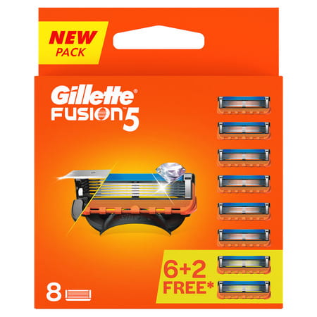 Gillette Fusion Manual Shaving  Razor Blades  Packet Of 8 (Cartridge)