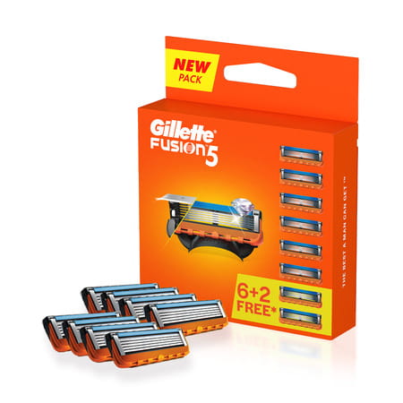 Gillette Fusion Manual Shaving  Razor Blades  Packet Of 8 (Cartridge)