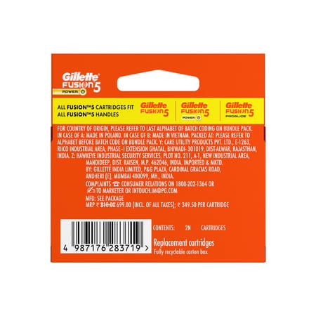 Gillette Fusion Power Shaving Razor Blades Packet Of 2 (Cartridge)