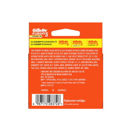 Gillette Fusion Power Shaving Razor Blades - 4s Pack (Cartridge)