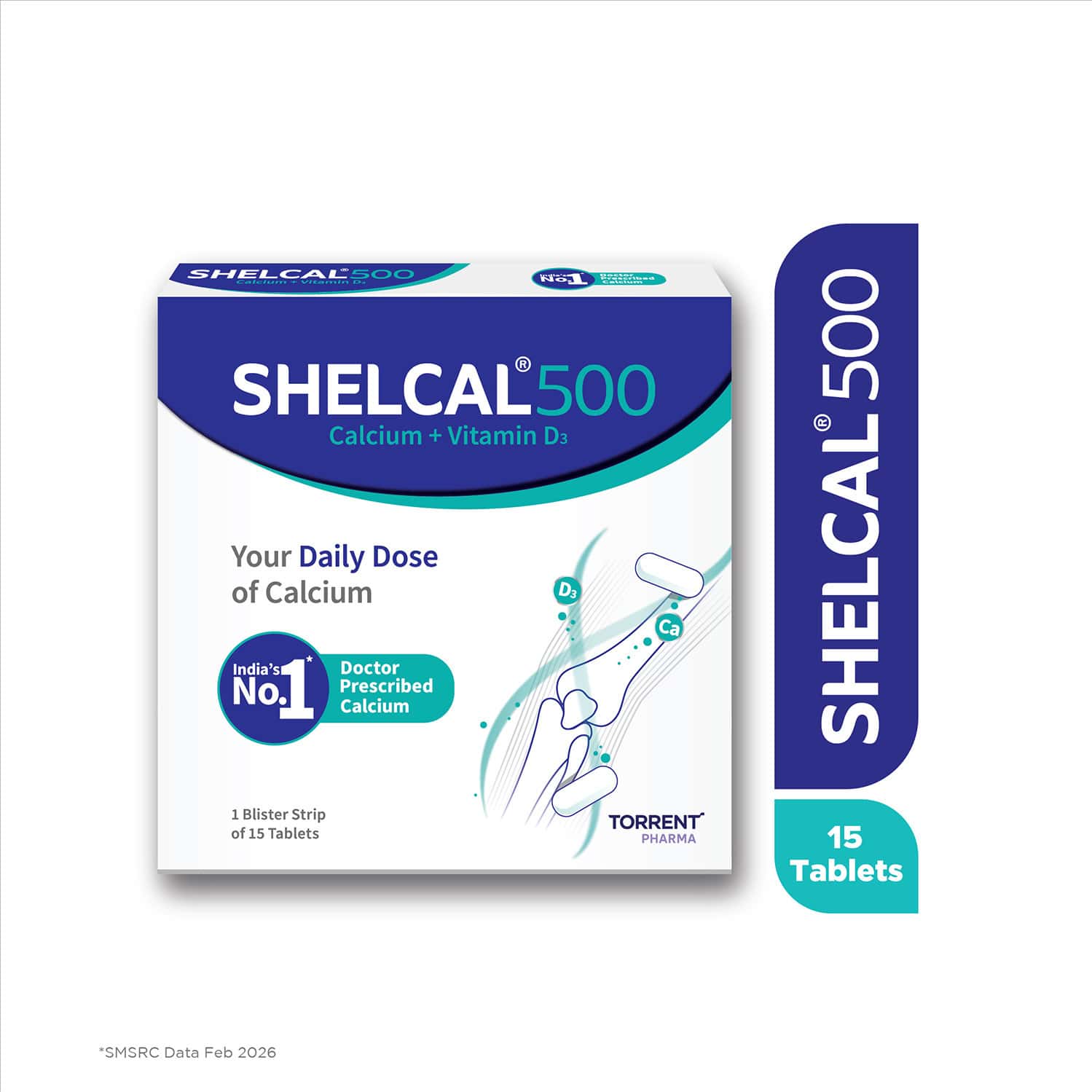 Shelcal 500Mg Strip Of 15 Tablets