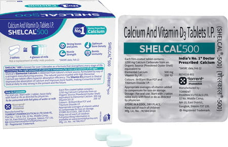 Shelcal 500mg Strip Of 15 Tablets