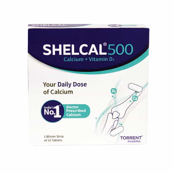 Shelcal 500Mg Strip Of 15 Tablets